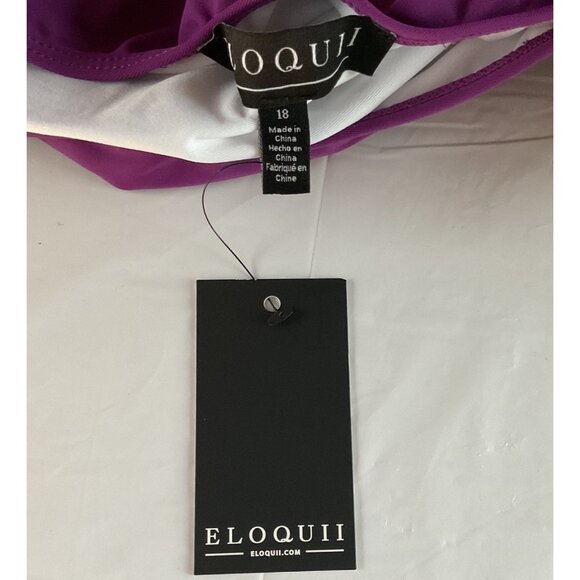 NWT Eloquii Womens One-Shoulder Purple  Tortoise Ring Accent Sz 18 NEW - Picture 6 of 7